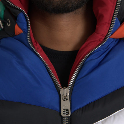 Multicolor Quilted Hooded Puffer Jacket