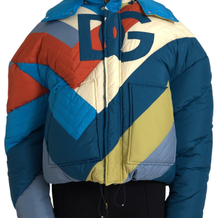 Multicolor Logo Windbreaker Puffer Jacket