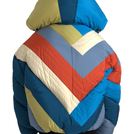 Multicolor Logo Windbreaker Puffer Jacket