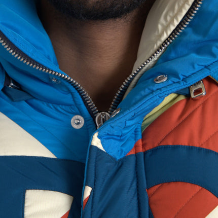 Multicolor Logo Windbreaker Puffer Jacket