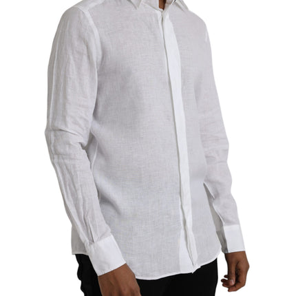 White Linen Long Sleeve Dress MARTINI Shirt