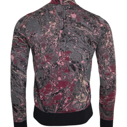 Multicolor Graphic Turtle Neck Men Sweater