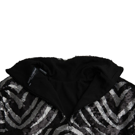 Black Silver Sequined Polyester Sweater