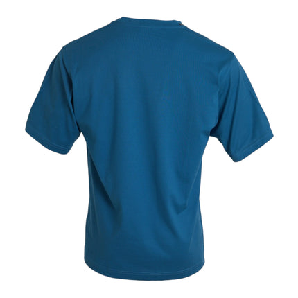 T-shirt a maniche corte rotonde del logo blu