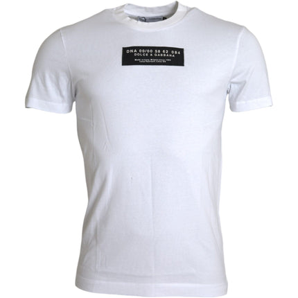 T-shirt casual per applique di cotone bianco