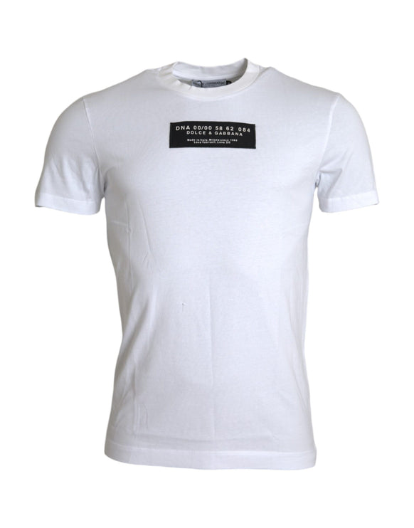 T-shirt casual per applique di cotone bianco