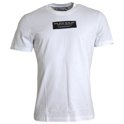 T-shirt casual per applique di cotone bianco