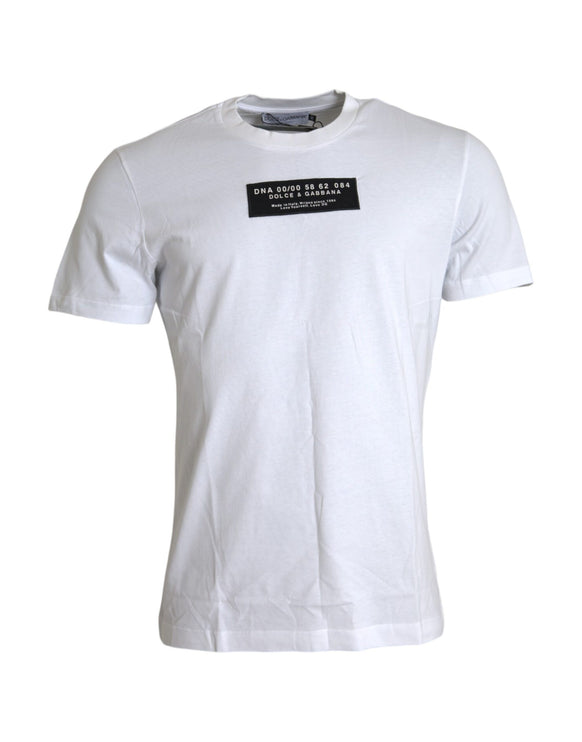 T-shirt casual per applique di cotone bianco