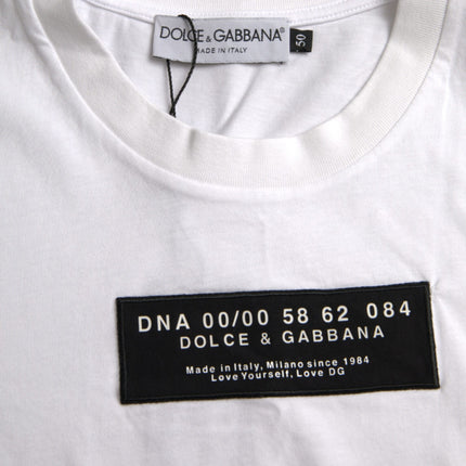 T-shirt casual per applique di cotone bianco