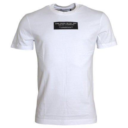 T-shirt casual per applique di cotone bianco