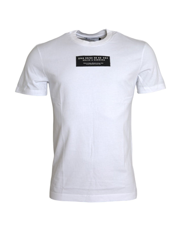 T-shirt casual per applique di cotone bianco