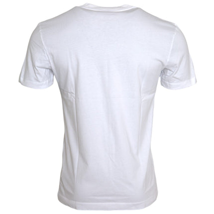 T-shirt casual per applique di cotone bianco