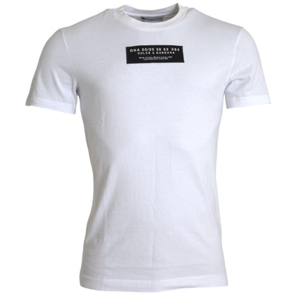 T-shirt casual per applique di cotone bianco