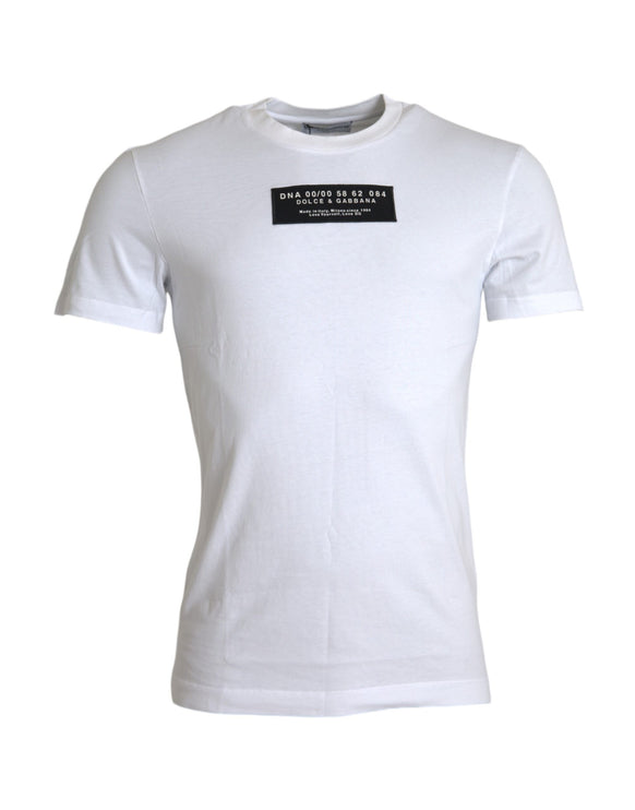 T-shirt casual per applique di cotone bianco