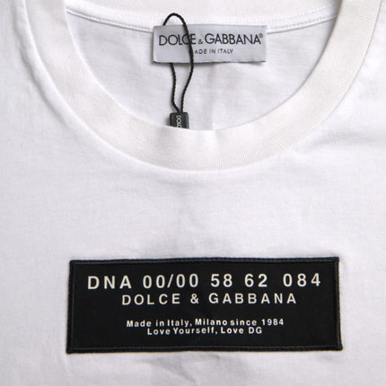 T-shirt casual per applique di cotone bianco