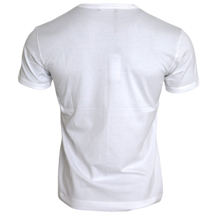 T-shirt a manica corta in cotone bianco di cotone