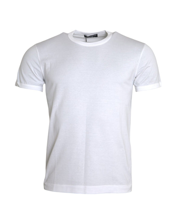 T-shirt a manica corta in cotone bianco di cotone