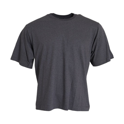 T-shirt a maniche corte in cotone grigio.