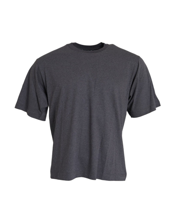 T-shirt a maniche corte in cotone grigio.