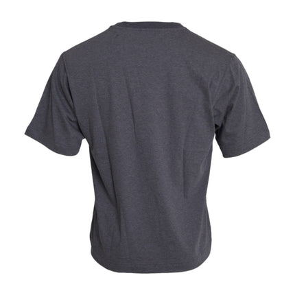 T-shirt a maniche corte in cotone grigio.