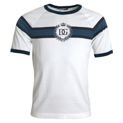 T-shirt a maniche corte in cotone bianco d & g logo