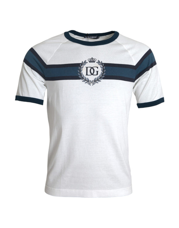 T-shirt a maniche corte in cotone bianco d & g logo