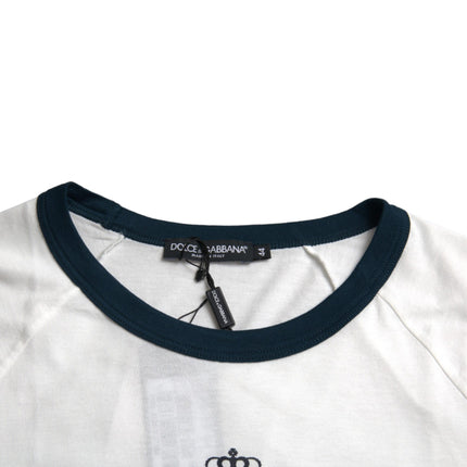 T-shirt a maniche corte in cotone bianco d & g logo