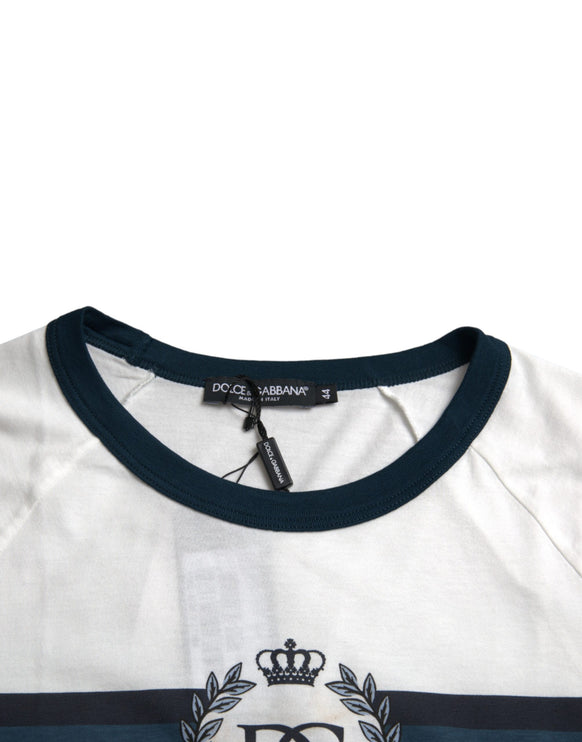 T-shirt a maniche corte in cotone bianco d & g logo