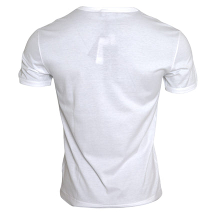 T-shirt a manica corta da ricamo a logo bianco