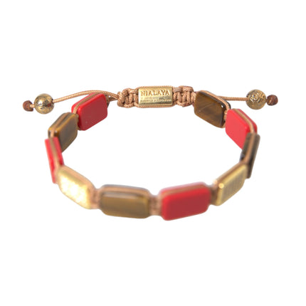 CZ Tiger Eye Red Coral 925 Silver Men Bracelet