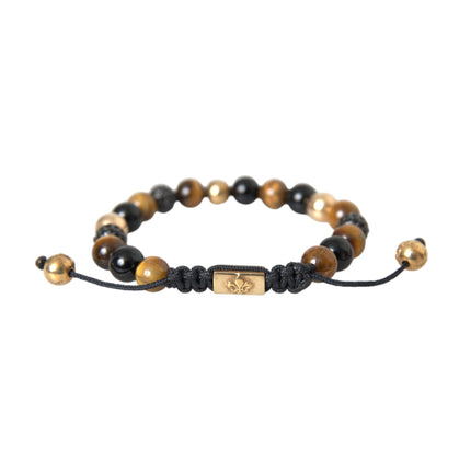 Cz Ball Tiger Eye Stone Copper Beade Men brazalete