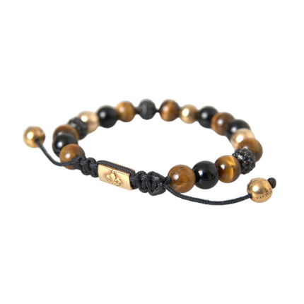 Cz Ball Tiger Eye Stone Copper Beade Men brazalete