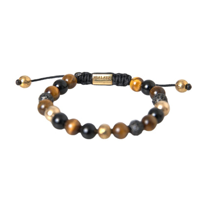 Cz Ball Tiger Eye Stone Copper Beade Men brazalete