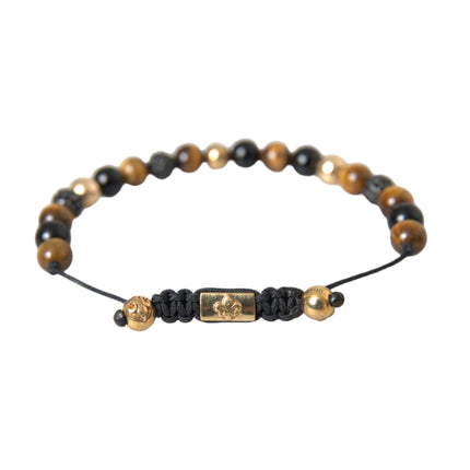 Cz Ball Tiger Eye Stone Copper Beade Men brazalete