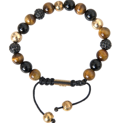 Cz Ball Tiger Eye Stone Copper Beade Men brazalete