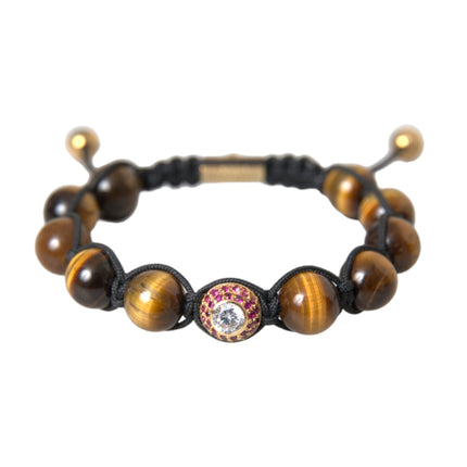 CZ Brown Tigers Eye 925 Bracelet en argent