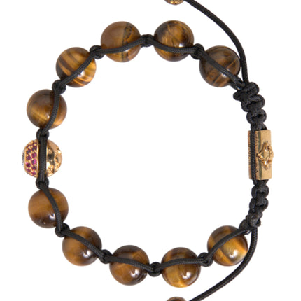 CZ Brown Tigers Eye 925 Bracelet en argent