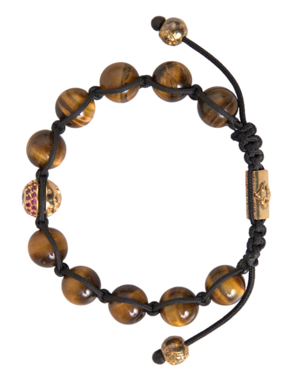 CZ Brown Tigers Eye 925 Bracelet en argent