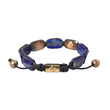 Bead azul lapis blanca CZ 925 Pulsera para hombres