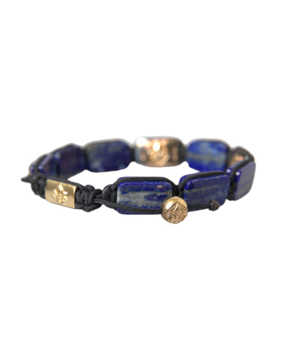 Bracelet à lapis bleu plats blanc CZ 925