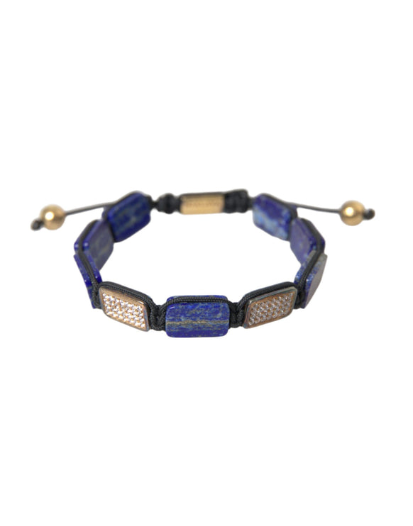 Bracelet à lapis bleu plats blanc CZ 925