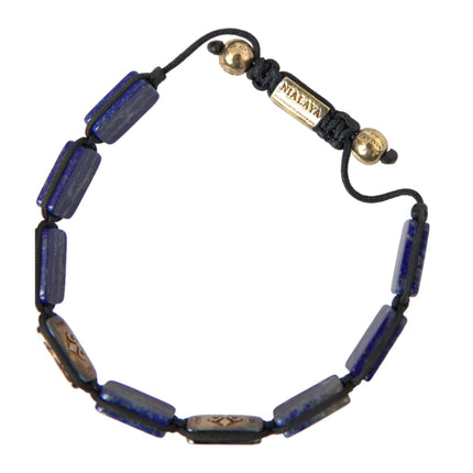 Bead azul lapis blanca CZ 925 Pulsera para hombres