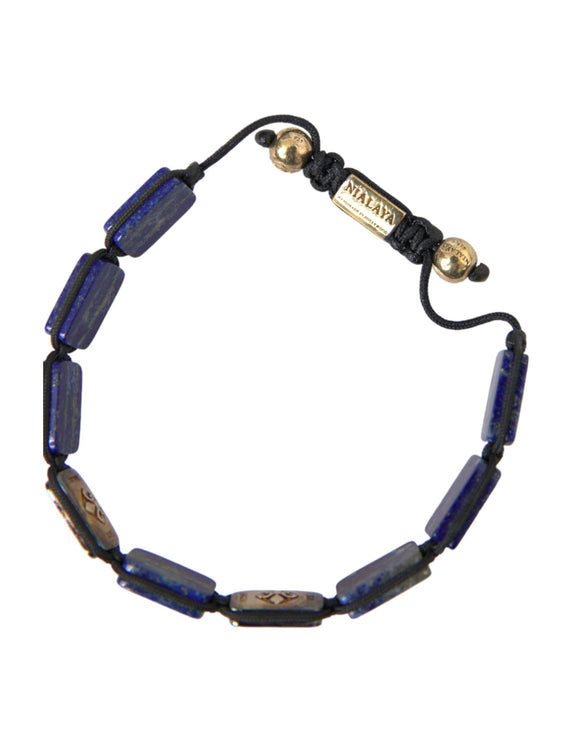 Bracelet à lapis bleu plats blanc CZ 925