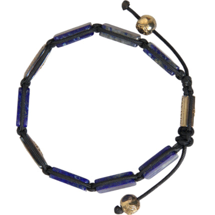 Bead azul lapis blanca CZ 925 Pulsera para hombres