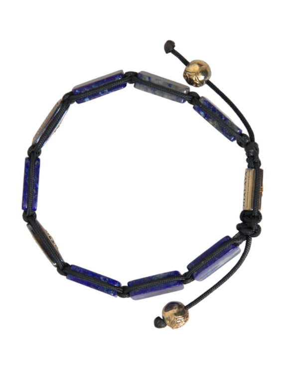 Bracelet à lapis bleu plats blanc CZ 925