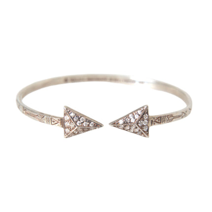 Arrow Crystal 925 Silver Bangle Bracelet Women