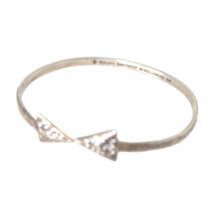 Arrow Crystal 925 Silver Bangle Bracelet Women