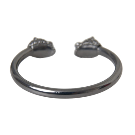 Black Rhodium Lion Bangle Bracelet Women