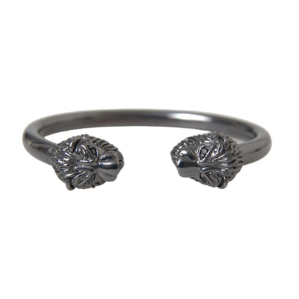 Black Rhodium Lion Bangle Bracelet Women