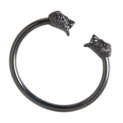 Black Rhodium Lion Bangle Bracelet Women